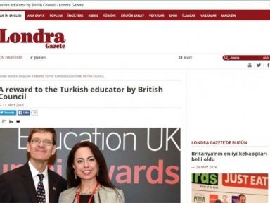 A reward to the Turkish educator by British Council - Londra Gazete